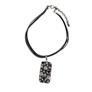Chico's Modern Circle Art Medallion Necklace Adjustable Office